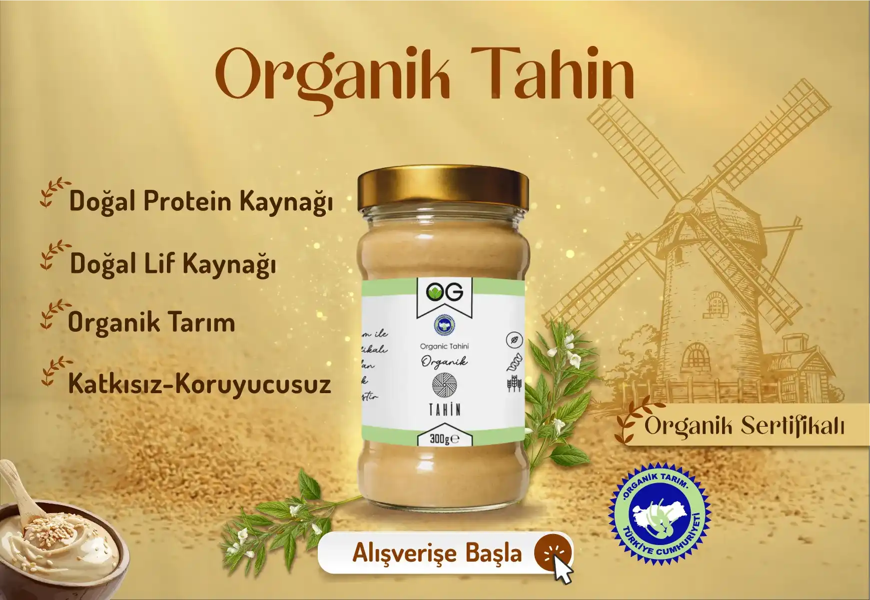 OG Organik sertifikalı Tahin