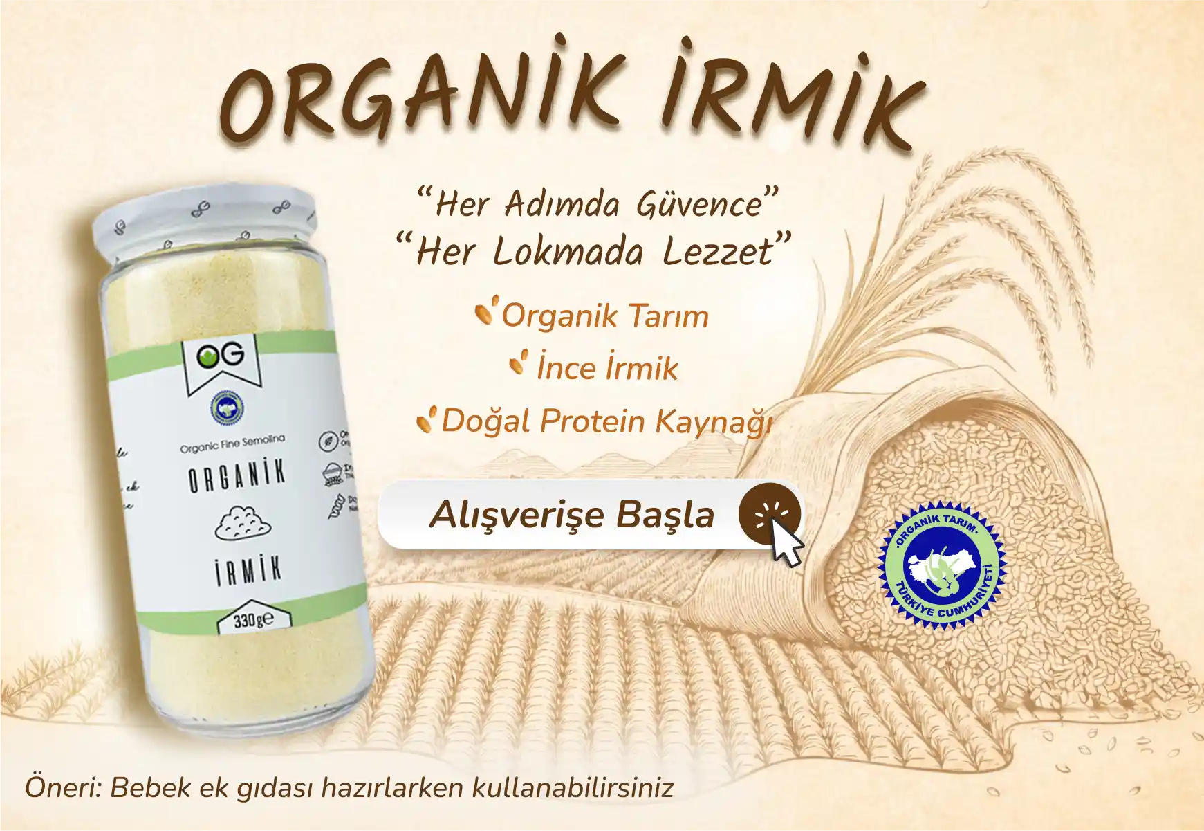 Organik Bebek İrmiği