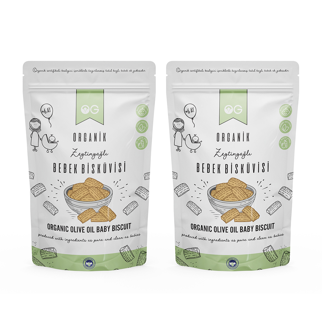 2'li Organik Bebek Bisküvisi 2x300 Gr +6 Ay