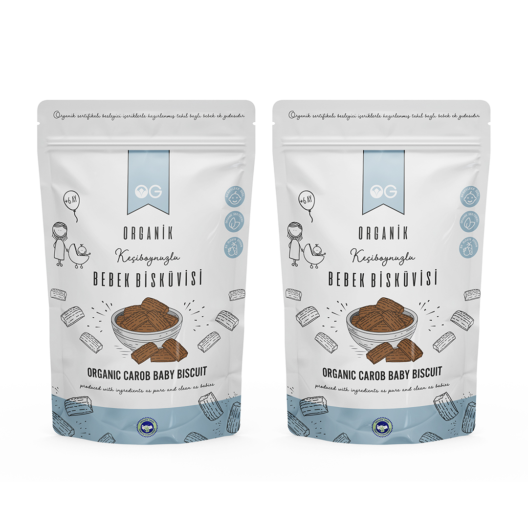 2'li Organik Keçiboynuzlu Bebek Bisküvisi 2x150 Gr +6 Ay