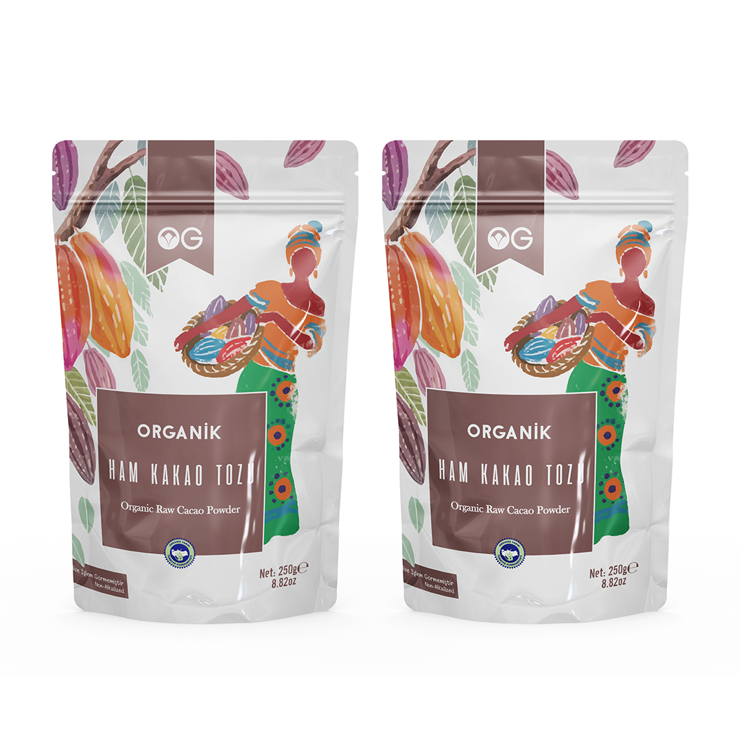 2'li Organik Ham Kakao Tozu 250 Gr