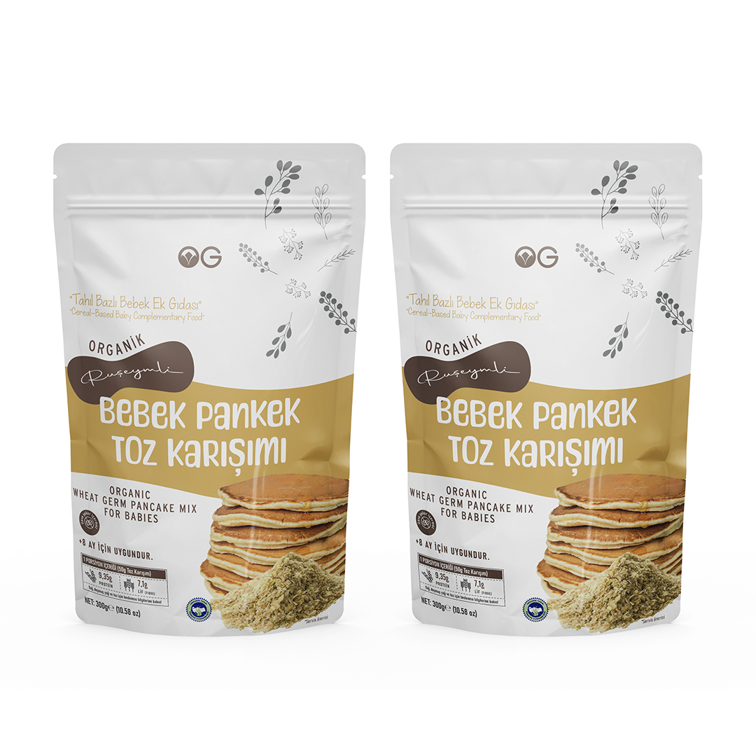 2'li Organik Ruşeymli Bebek Pankek Toz Karışımı 300 Gr +8 Ay