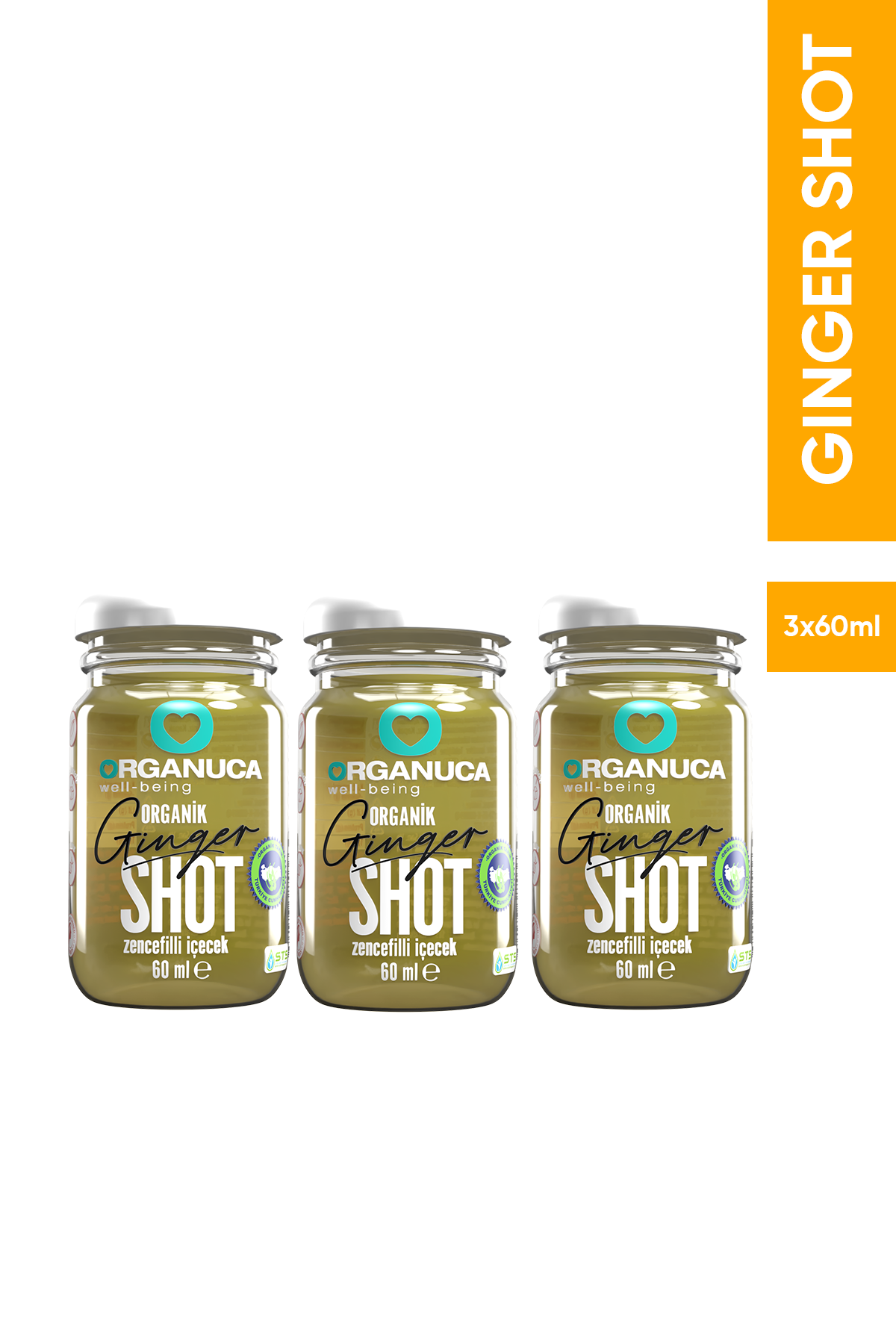 3’lü Organik Zencefilli İçecek Gınger Shot 60 Ml