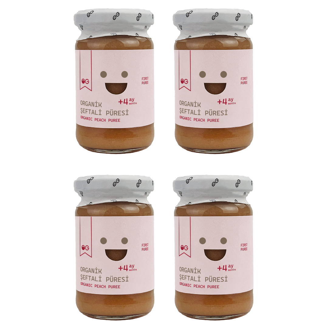 4'lü Organik Şeftali Püresi 100 G +4 Ay