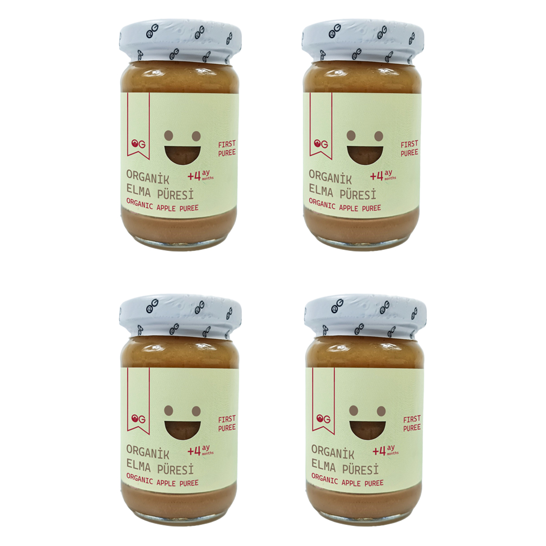 4'lü Organik Elma Püresi 100 Gr +4 Ay
