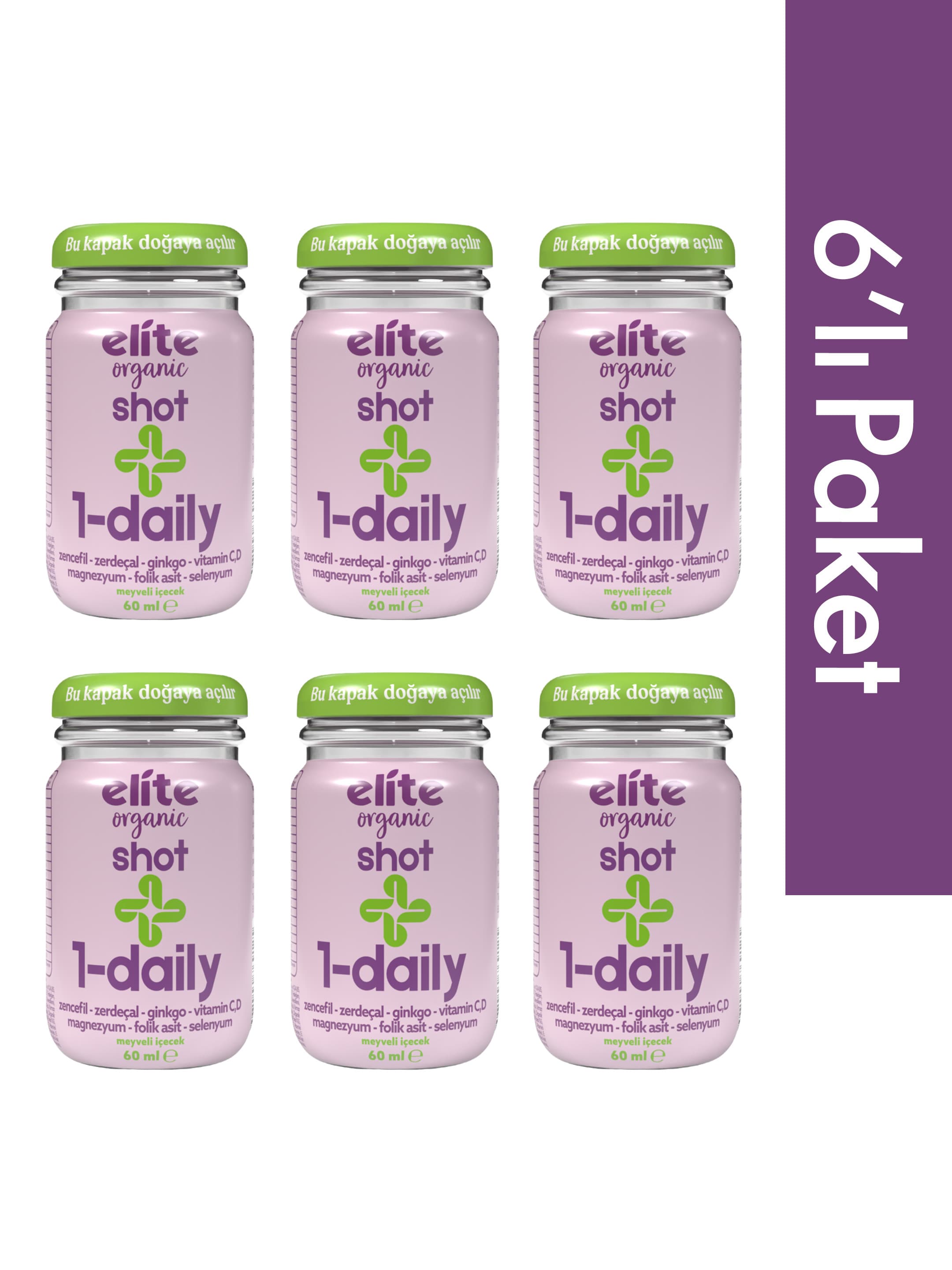 6'lı Shot 1-Daily (Baharat ve Vitamin Mixli Meyveli İçecek) 60 ml