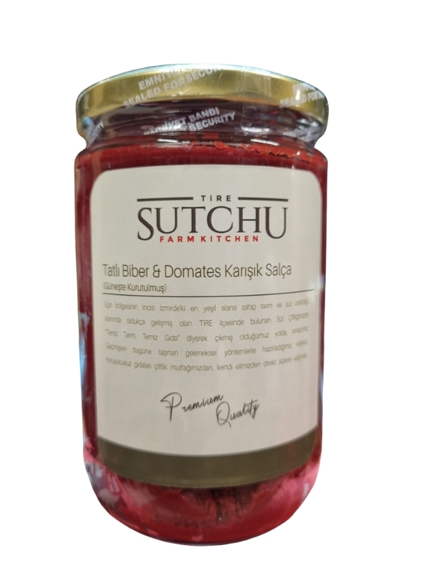 Güneşte Kurutma Tatlı Biber ve Domates Karışık Biber Salçası 500 Gr