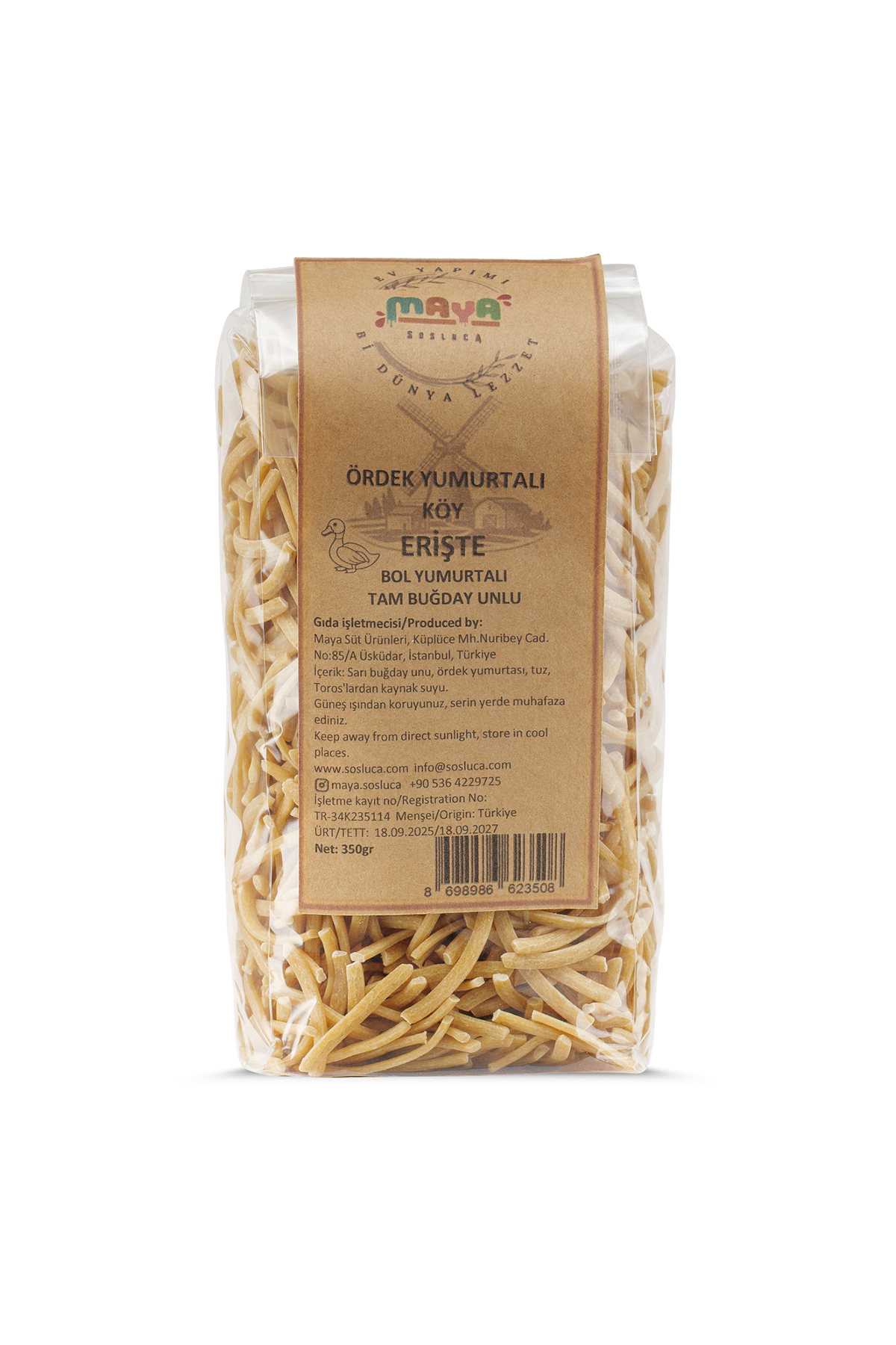 Maya Sosluca Ördek Yumurtalı Köy Erişte 350 Gr