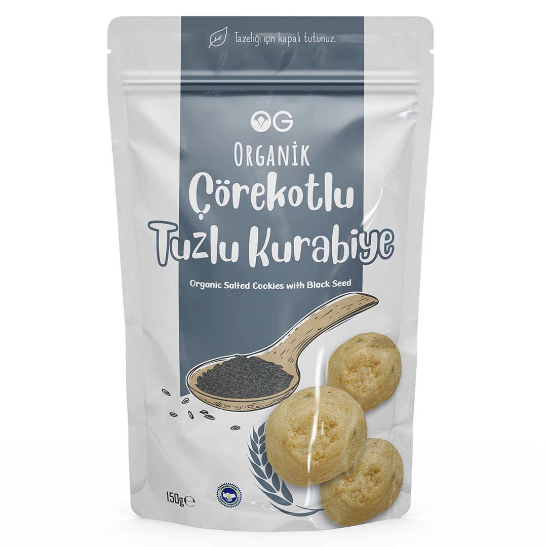Organik Çörekotlu Tuzlu Kurabiye 150 Gr