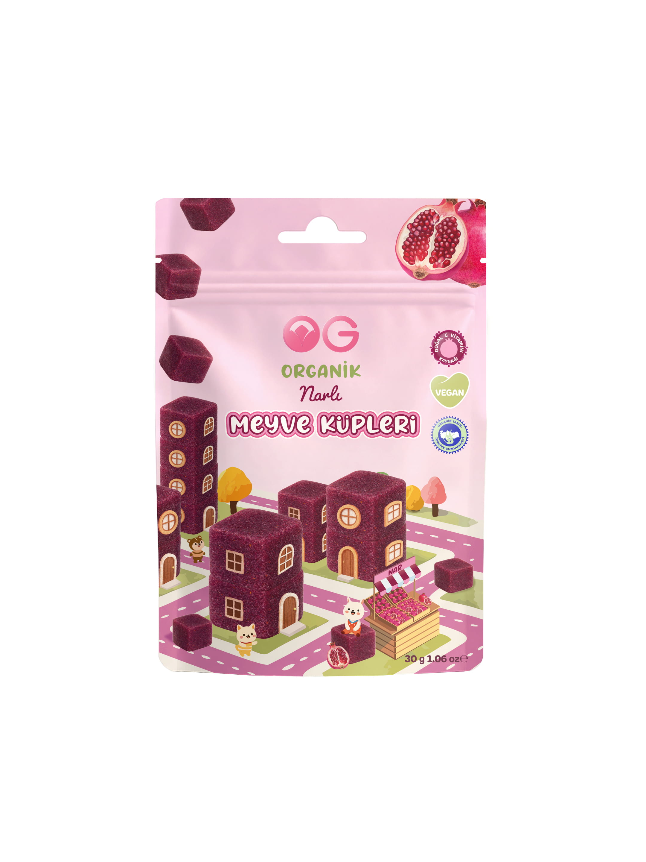 Organik Narlı Meyve Küpleri 30 Gr