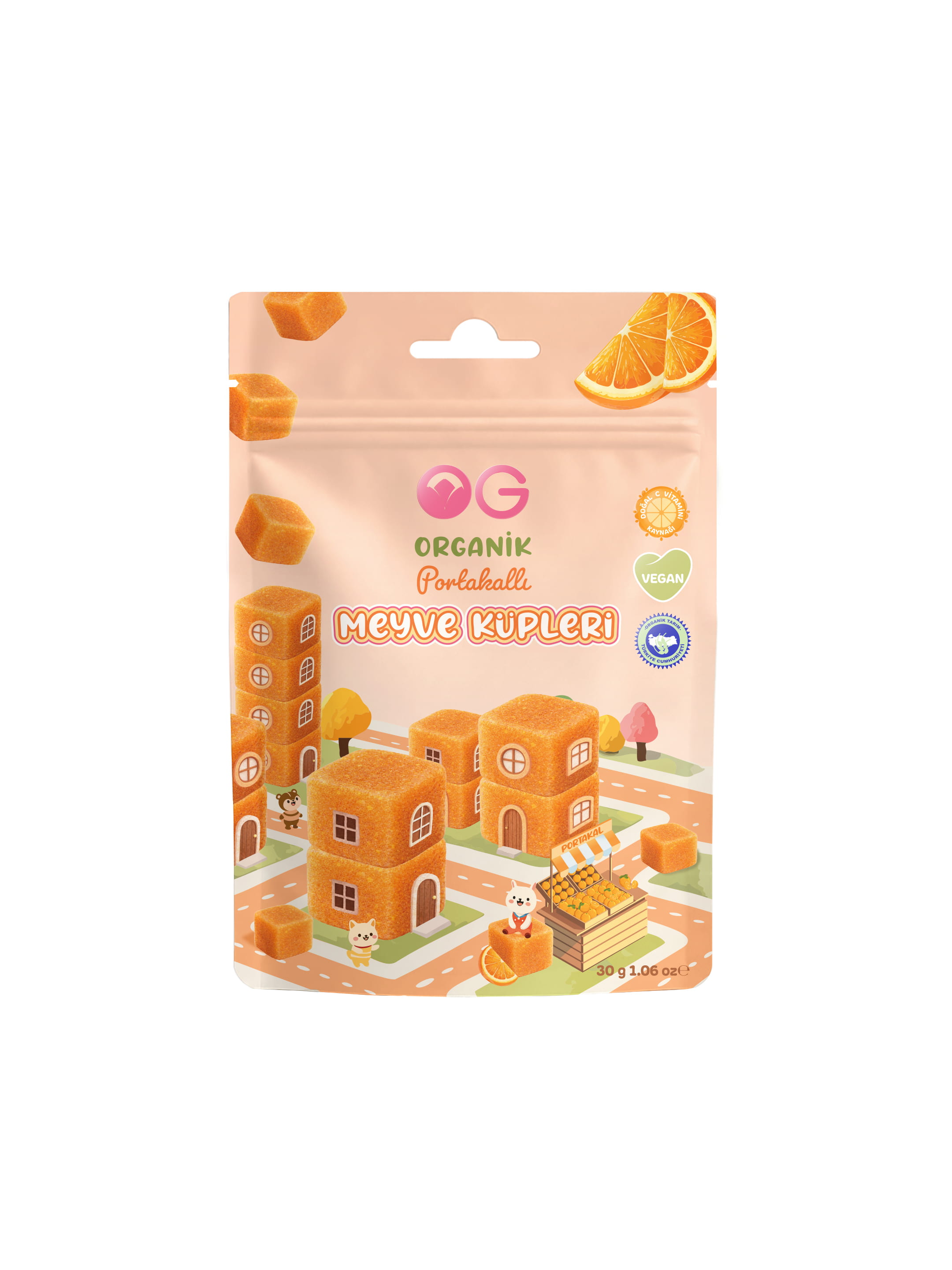 Organik Portakallı Meyve Küpleri 30 Gr