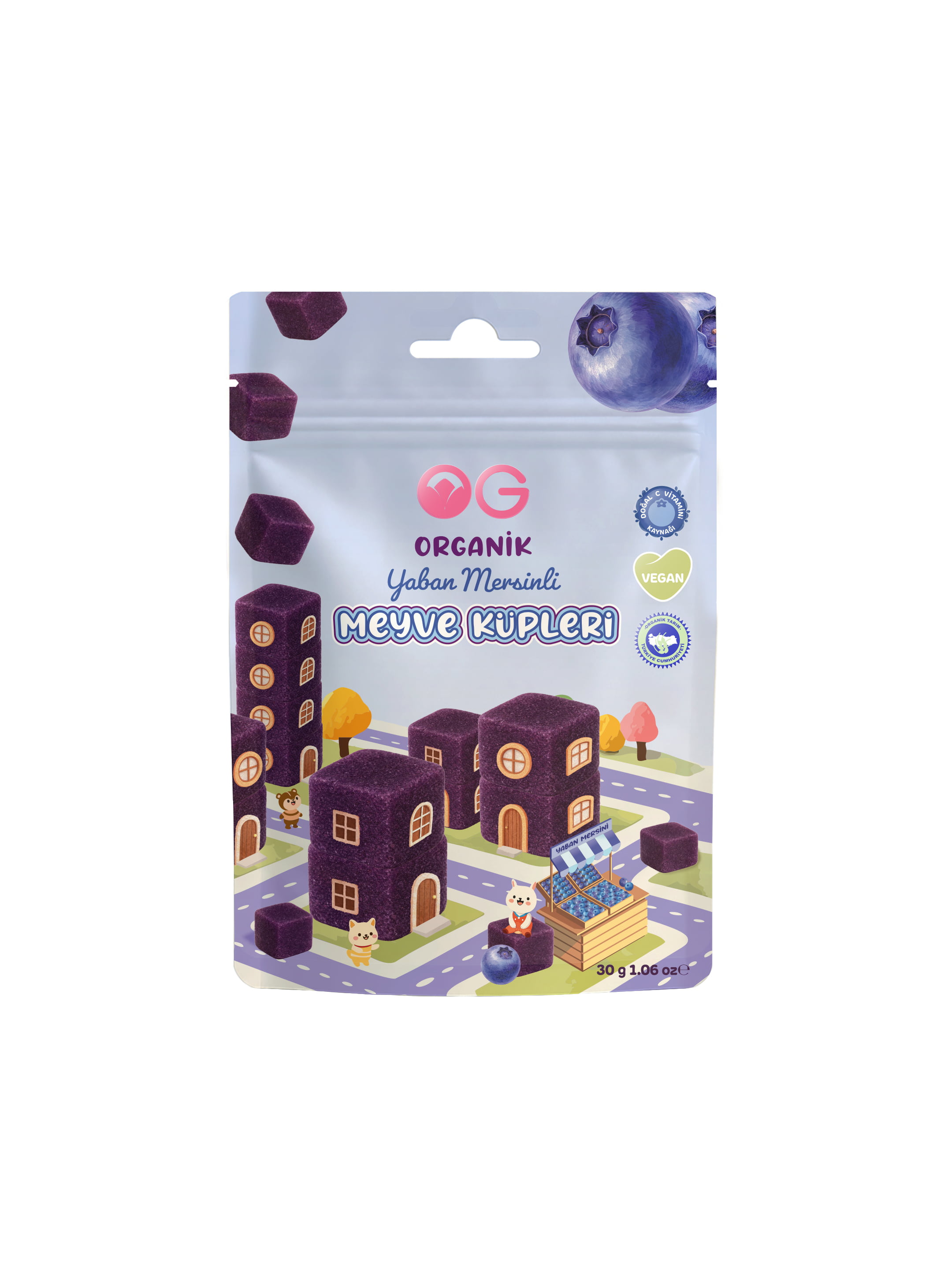 Organik Yaban Mersinli Meyve Küpleri 30 Gr