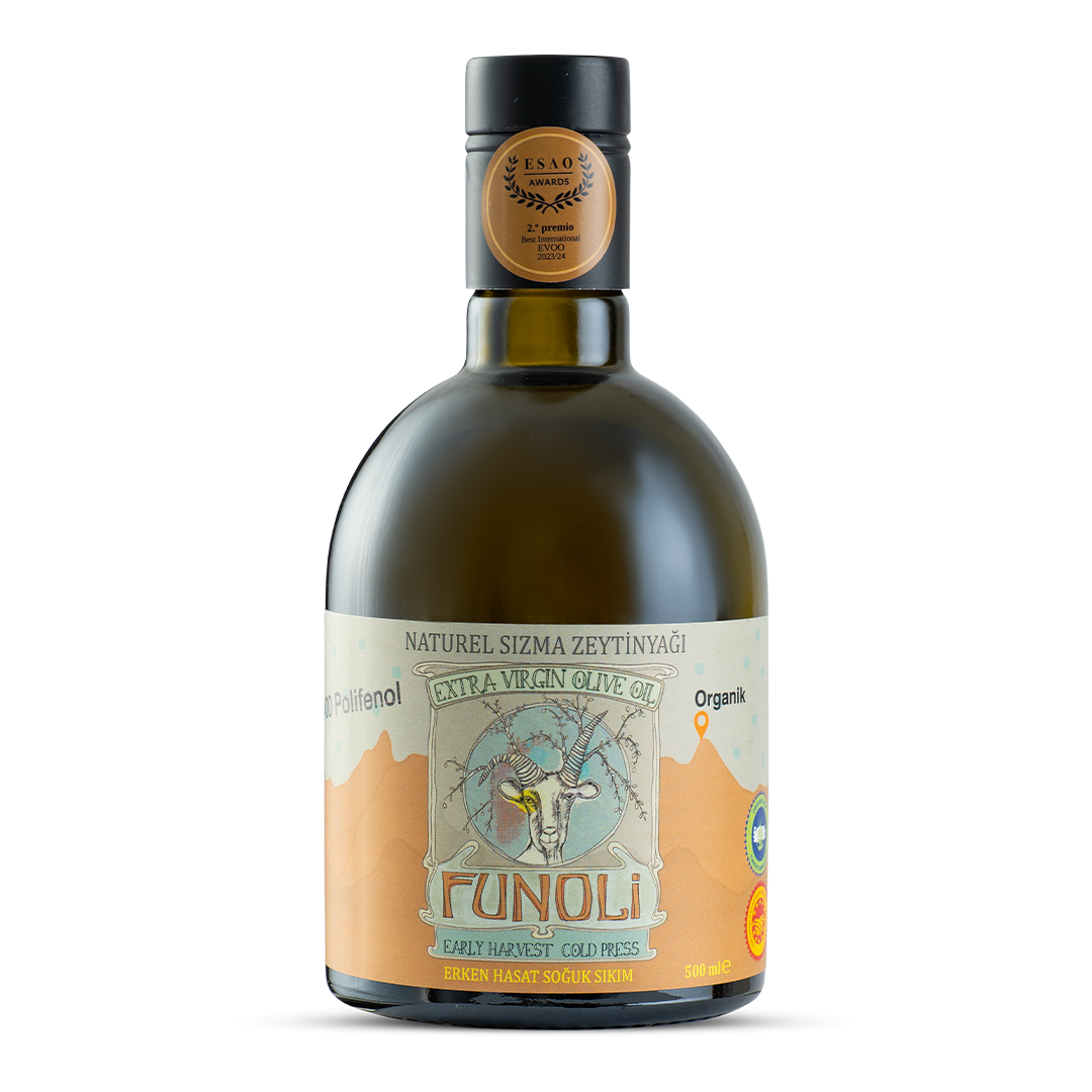 Premium Organik 486 Polifenol Soğuk Sıkım Natürel Sızma Zeytinyağı 500ML