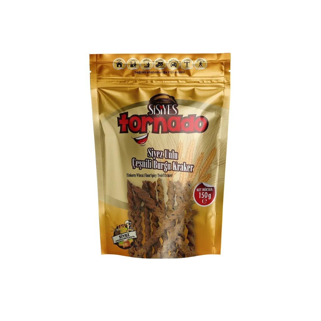 Sisiyes Siyez Unlu Çeşnili Burgu Kraker 150 Gr